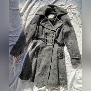 Guess Charcoal Double-Breasted Trench Coat